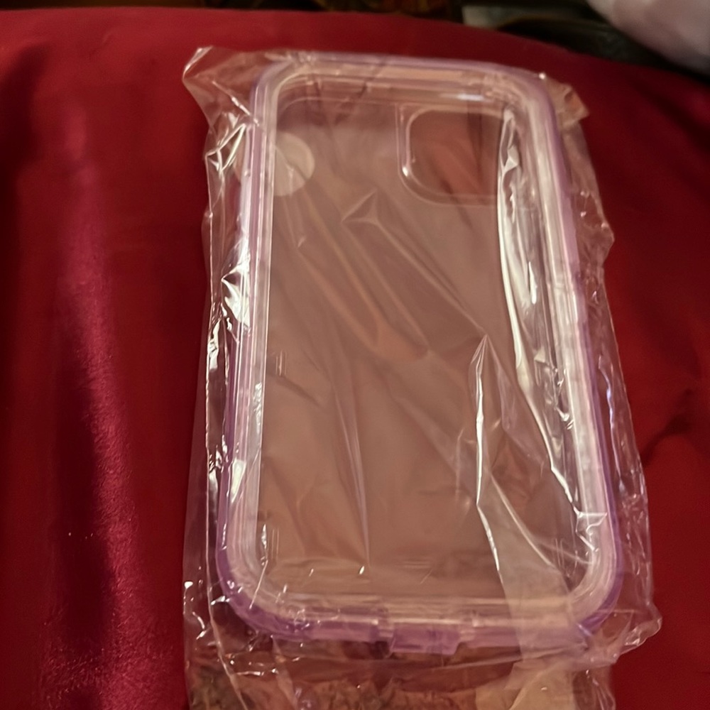 iPhone 13 clear “otter box like”. Plastic. Very chic. $15.00